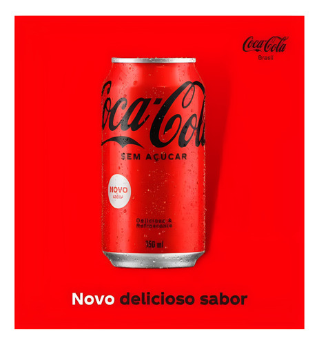 Coca Cola Sem Açúcar Lata 350ml Kit Com 15 Unidades