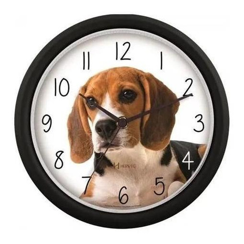 Relógio Parede Redondo Fofinho Cachorro Beagle Herweg 22cm