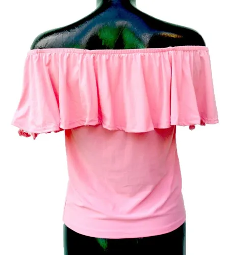 Blusa Campesina Rosa Blusa Con Spandex Cuotas sin inter s