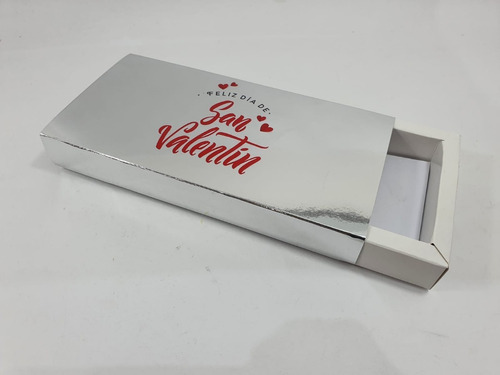 Cajas San Valentín / Plateadas (1/4kg. Bombones) Pack X10 