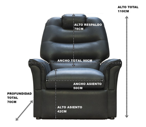 Sillon Reclinable Poltrona Tela Chenille Colores Varios