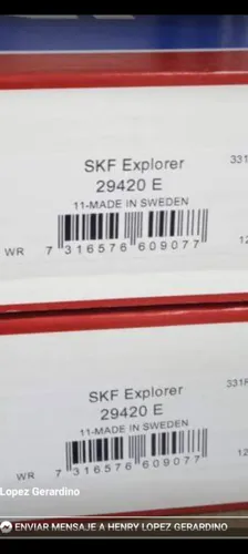 Rodamiento 29420 E Skf