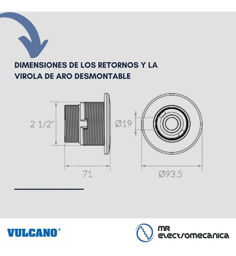 Imagen 7 de 10 de Kit Vulcano Pileta Hormigon: Toma Fondo + Retornos + Acces.