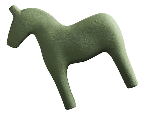 Figura De Caballo De Madera Robusta De Madera De Pino Pintad