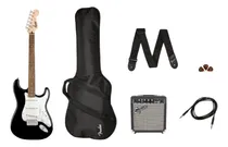 Comprar Guitarra Eléctrica Fender Pk Strat Bk 10g Kit Como Nueva.