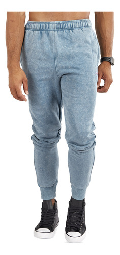 Pantalón Champion Acid Wash Hombre Moda Turquesa