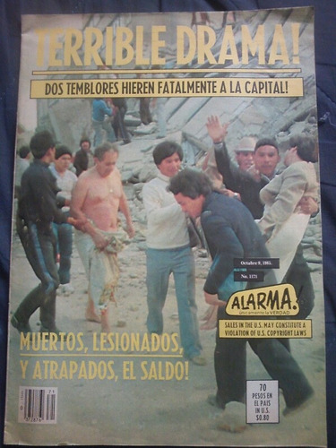 Revista Alarma. Sismos 1985.