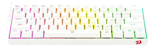 Teclado gamer Redragon Dragonborn K630 QWERTY inglés US color blanco con luz RGB