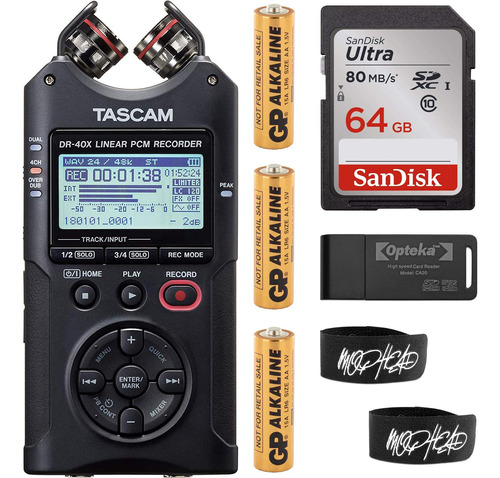 Tascam Dr-40x Grabadora Audio Portatil 4 Canal Tarjeta Sd 64