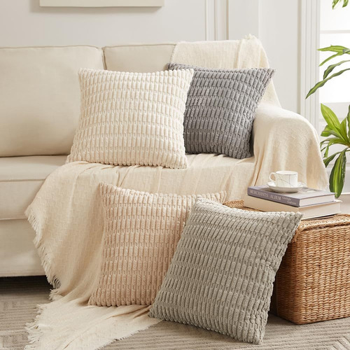 4 Modern Rustic Boho Decorative Cushion Covers