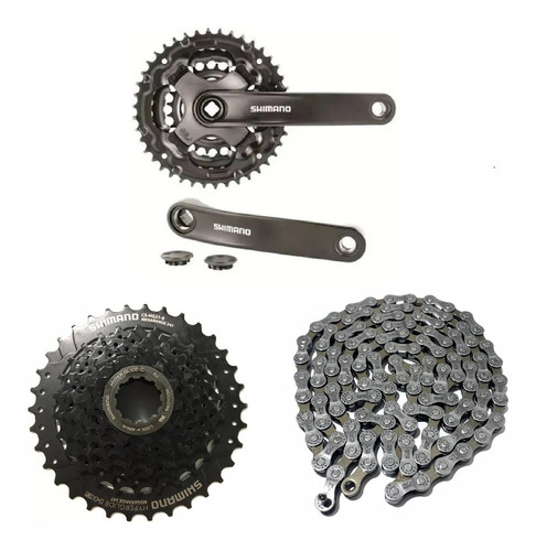 Kit Relação Shimano 24v Com Pedivela Cassete 11/34d Corrente