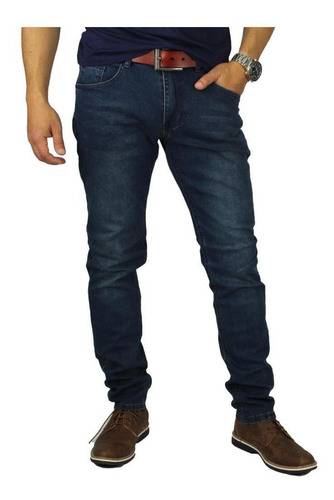 Imagen 4 de 6 de Pantalón Jeans Elasticado Hombre Skinny Semipitillo