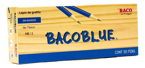 50pzs De Lápiz Baco Lp021 Azul De Grafito Bacoblue Hb/2 /v