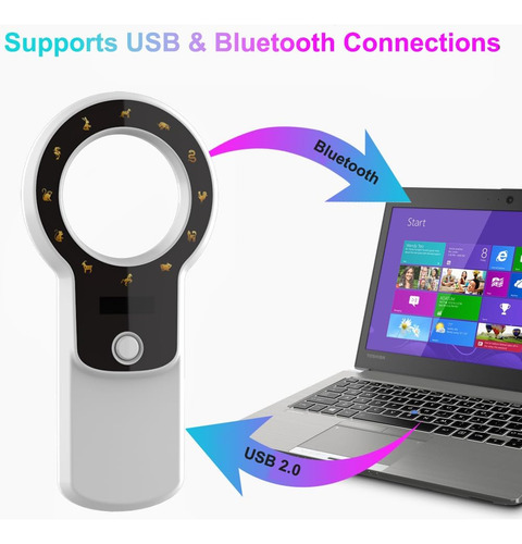 Rabitpos Lector De Microchip Para Mascotas Bluetooth, De De