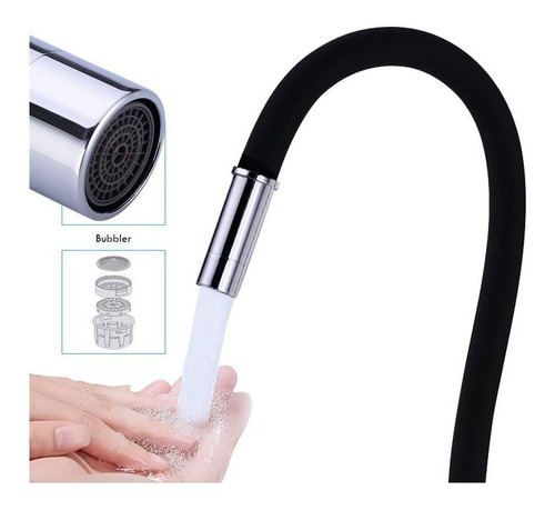 Imagen 3 de 7 de Griferia Cocina Canilla Monocomando Cuello Flexible