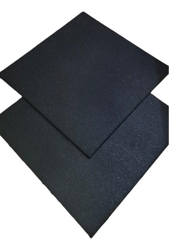 Piso De Caucho Reciclado Gimnasios Crossfit Plazas 1x1x20mm Negro Caucho