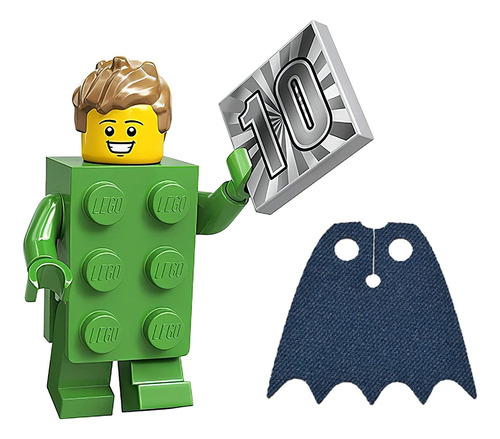 Lego Minifigures Series 20 - Disfraz De Ladrillo Verde Con C