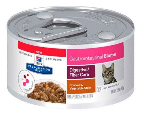 24 Latas Hill's Gastro Biome Feline Fiber Care 82 Gr