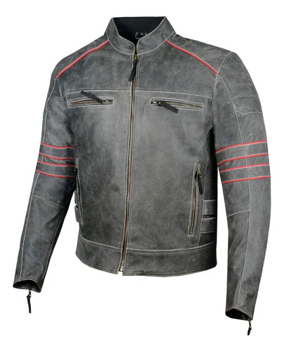 Chaqueta De Motocicleta De Cuero Clásica De La Hermandad De 