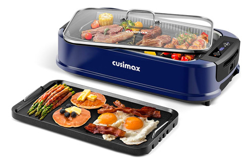 Parrilla Coreana Portátil De 1500 W, Azul Gr-200a Cusimax