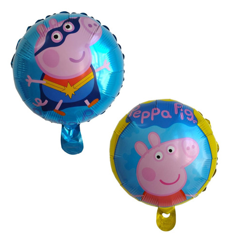 Globos Metalizado Pepa Pig Pack 15 Unidades