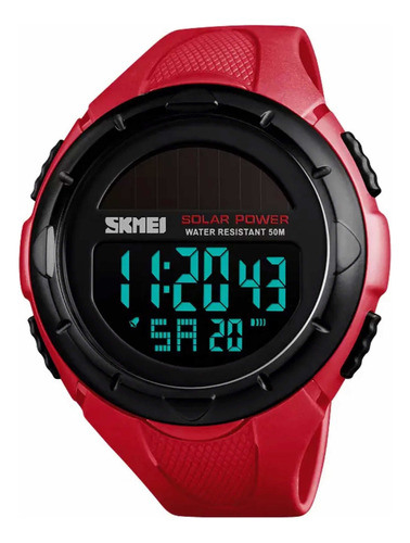 Reloj Skmei 1405/ Deportivo Con Cronómetro Color de la correa Rojo Color del bisel Negro Color del fondo Negro