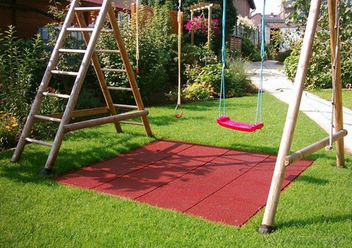 Imagen 2 de 2 de 4 Losetas Rojas Para Gimnasios Exteriores Infantiles (1m2)