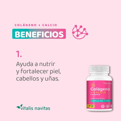 Imagen 2 de 9 de Plan 90 Días Suplemento Colágeno + Calcio | Vitalis Navitas