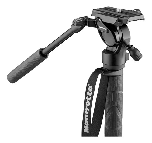 Manfrotto Element Mii - Kit De Video Monopié De Aluminio Con Cabezal De Video, Delgado Y Ligero, Carga Hasta 4 Kg, Base Fluida Plegable, 4 Secciones, Cierres Giratorios, Para Cámaras Sin Espejo Y Dslr