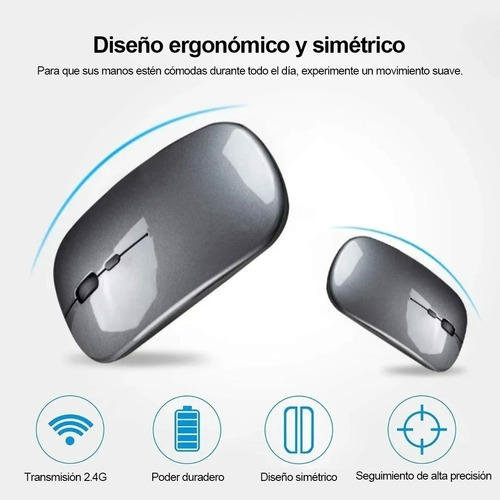 Imagen 7 de 7 de Ratón Usb Inalámbrico Ultrafino, Silencioso Y Recargable