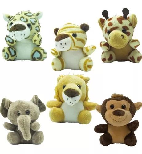 Mini Chaveiro Animais Safari Baby De Pelúcia – Jogo 06pçs