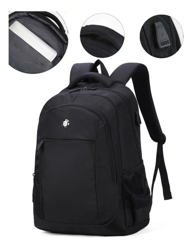 Imagen 7 de 8 de Mochila Ejecutiva Laptop Notebook Impermeable Multiuso+ Usb