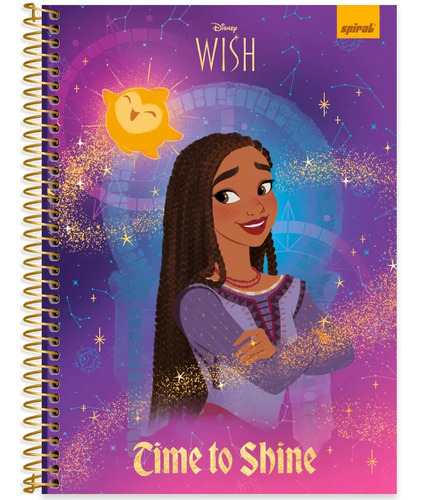 Caderno Disney Wish Desejo Spiral Capa Dura 80 F Cor Amarelo