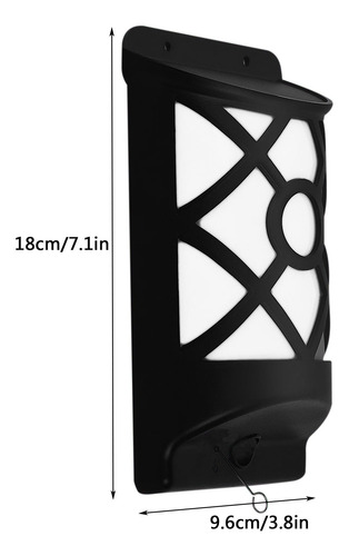 Lámpara De Pared Led Solar Con Efecto De Llamas P/exterior