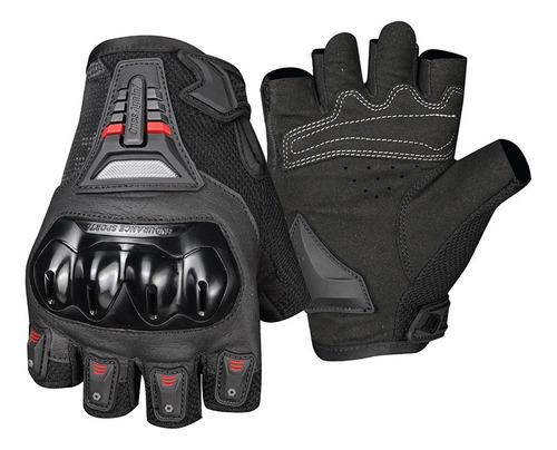 Guantes De Conducción De Moto Anticaída Para Medio Dedo