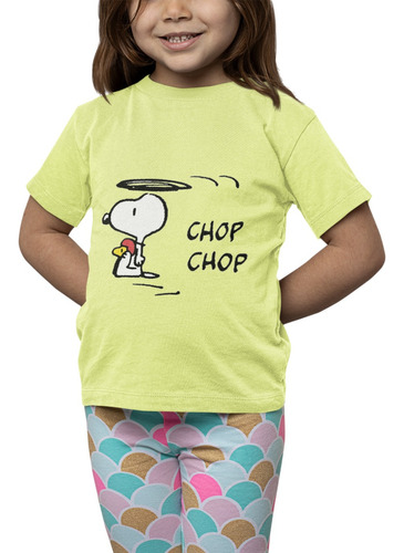 Polera Niña Snoopy Charlie Brown Chop Estampado Algodon