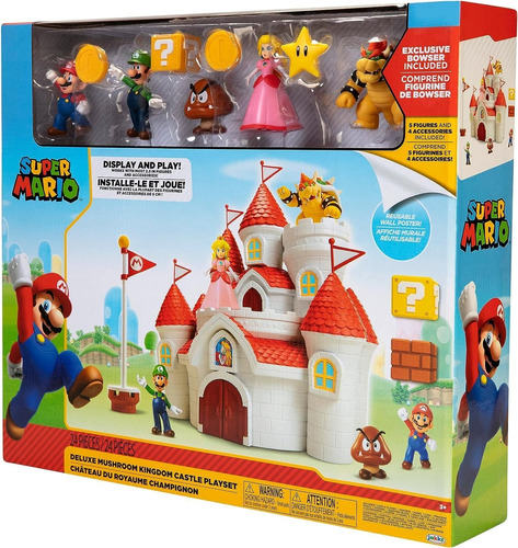 Mario Bros Castillo Reino Del Champiñon Deluxe + 5 Figuras