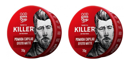 2 Pomadas Killer Matte Fixação Alta 70g Qod Barber Shop