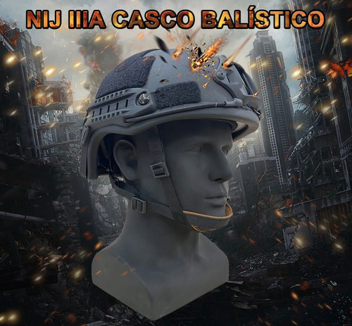 Casco Balístico Kevlar Nivel 3a Incluye Botón De Ajuste