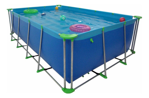 Pileta estructural rectangular Summerland 207-D/100 con capacidad de 11000 litros de 4.5m de largo x 2.5m de ancho  azul diseño bicolor