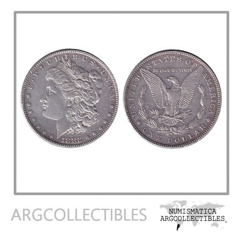Usa Moneda 1 Dolar 1882 Plata 900 Morgan Km-110 Xf-