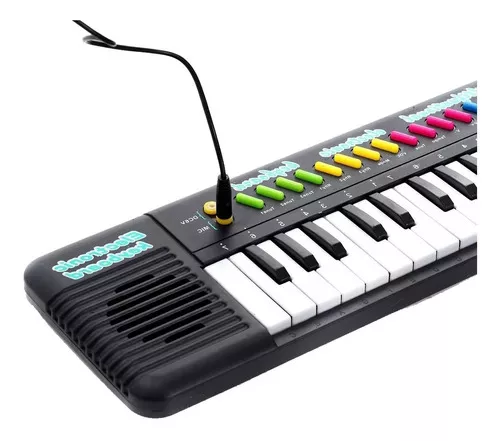 Teclado Musical Infantil Piano Musica Karaokê Com Microfone