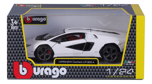 Coche miniatura 1:24 Lamborghini Countach Lp 800-4 Burago Color White