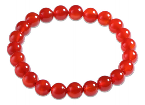 Yanyunzhubao Pulsera Elástica De Ágata Roja Natural Cristale