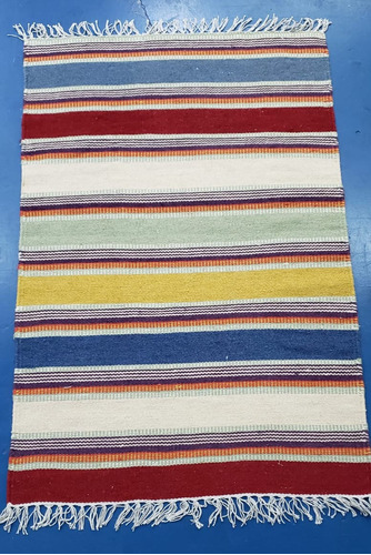 Tapete Artesanal Kelim Stripe Listrado 1.24 X 0.84m Ref79173