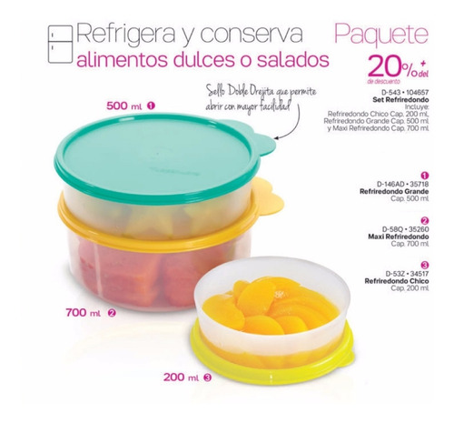 Set Refriredondo Tupperware Cod. D-543 104657