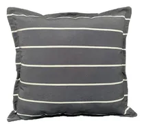 Comprar Almohadones Tusor 50x50 Nordicos Cama - Combinaciones Color 3-gris plomo raya blanca