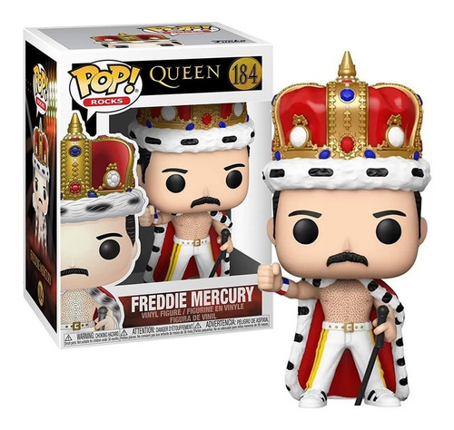 Boneco Funko Pop Rock Queen Freddie Mercury King Wembley 184