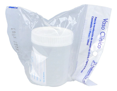 Vaso Clínico Para Muestras De 100 Ml