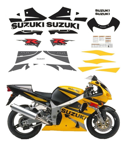Kit Adesivos Emblemas Suzuki Srad Gsxr 750 Gsx 750r 2002 Ama